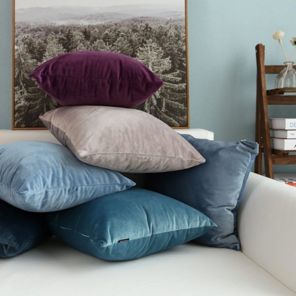 2 tyynynpäällistä samettia koristeellinen sohvatyynynpäällinen super sileä pehmeä mukava sisustus koti olohuone makuuhuone sohvalle 50X50CM munakoiso