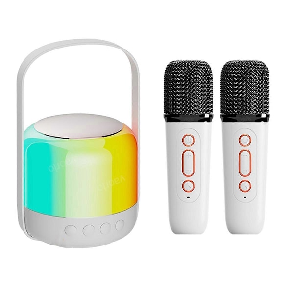 RGB-valo Bluetooth 5.3 -kaiutin langattomilla kaksoismikrofoneilla KTV DSP -järjestelmä 3D HIFI Stereo Surrou