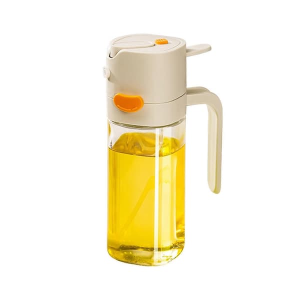 Oljeforstøver og olivenoljedispenser med dobbel sprayhelling, presisjonskontroll glassflaske for matlaging