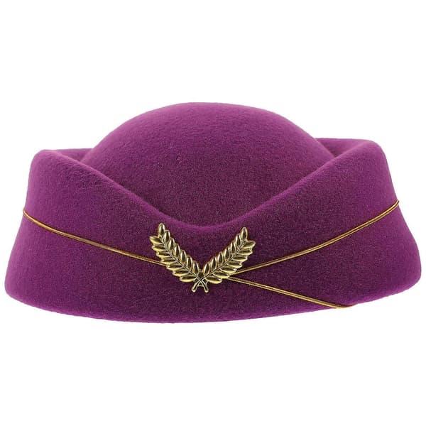 Flyvertinnehatt Stewardesse Cosplay-hatt for kvinner 4 stk lilla sett