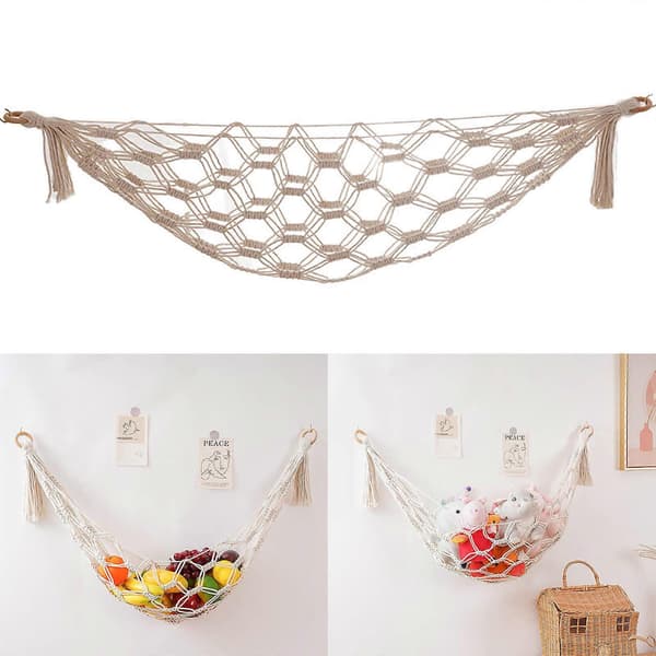 Large Storage Net Hammock for Stuffed Animals, Made with Real Net, Not Mesh, Organize the Chaos