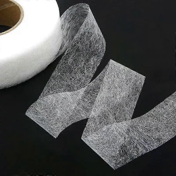 70 yards Double-sided Adhesive Fabric Tape Patchwork Interlining Iron-on Melt Omentum DIY Garment Accessories White/Black