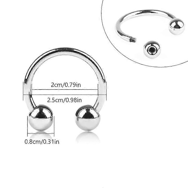 1 st Baseballkeps Ring Spänne Skruv På Metall Klädsel DIY C-Formad Dekorativ Lås silver 2.5cm