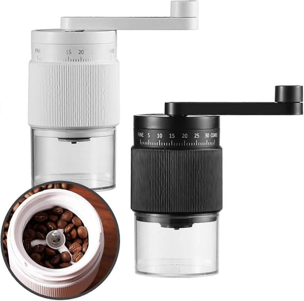 Manuel kaffekværn med 35 indstillinger, konisk kværn til espresso og pour over, sort