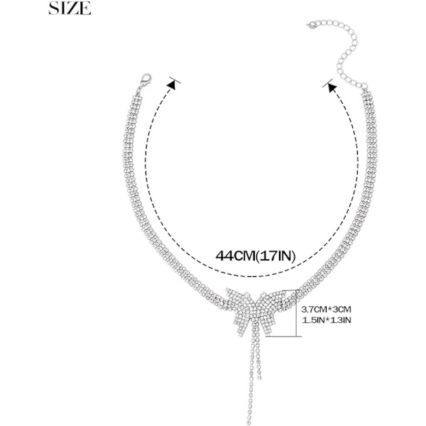 Rhinestone Choker Halskæde Sølv Diamant Række Halskæder Funklende Krystal Halskæde Kæde Smykker Mode Minimalistisk Fest Prom