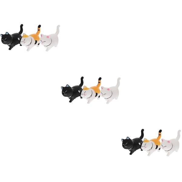 9 stk. fine katteformede kagepynt, kagefigurer, kagepynt