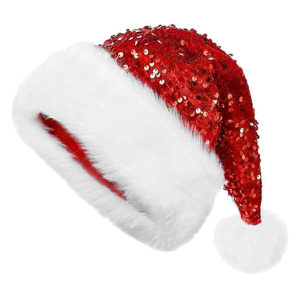Glitter Julehue Nissehue til julefrokost Dobbeltlag 2 stk.