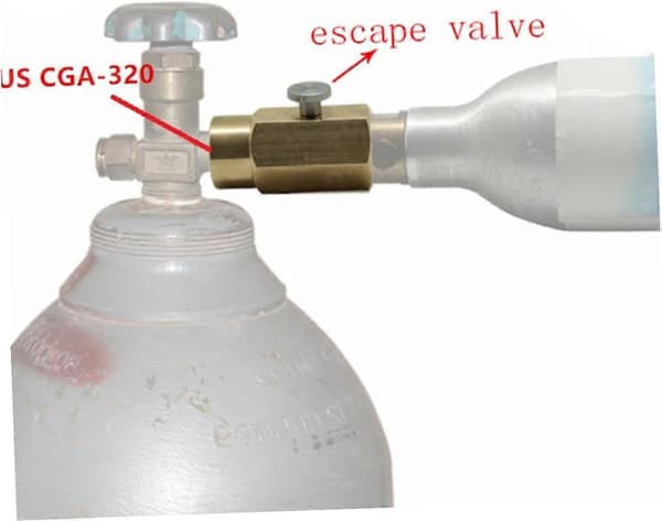 CO2-tankadapter TR214 til CGA320-kobling for sodamaskin Enkel påfylling og gjenbrukbart design