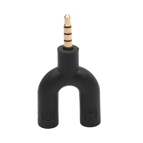 2X U-formad adapter 0,5 MM hörlurskontakt ljudkablar splitter mikrofon 2-i-1 svängbar kontakt för