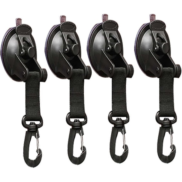 4-pack Sugkoppsankare Sugkoppsfixering med Multifunktionell Sugkoppskrok för Bilsidotält Sugkoppskrok för Bil Sugkopp med Fästning
