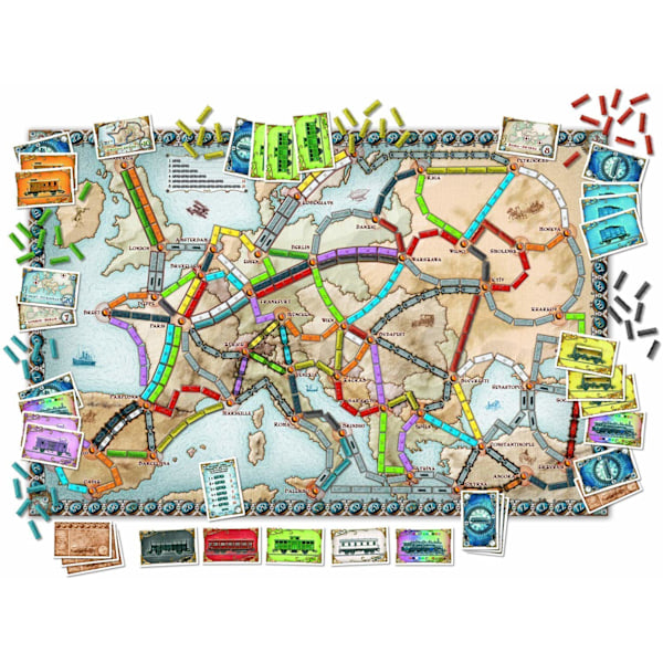 Ticket to Ride Brætspil | Familiespil | Brætspil til Voksne og Familie | Togspil | Fra 8 år | til 2 til 5 Spillere