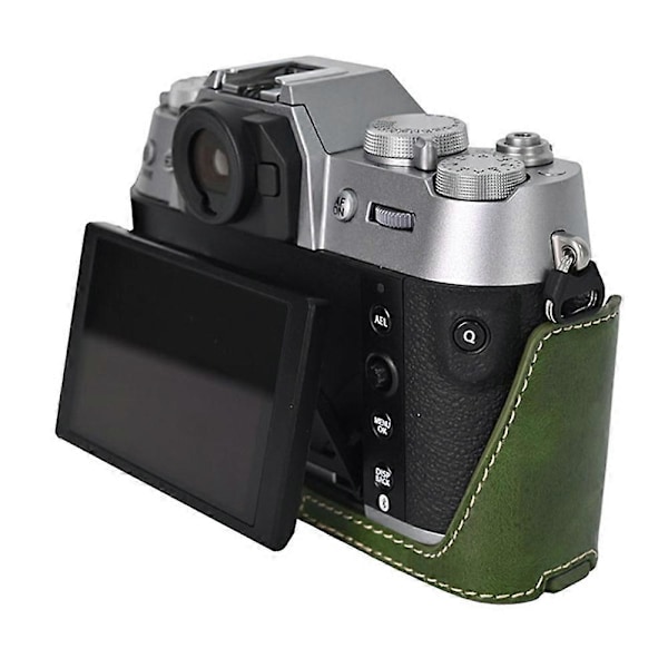 Typ C För Fujifilm X-T50 PU Läder Halvfodral Grepp Digitalkamera Väska Skydd med Öppning Botten Style A