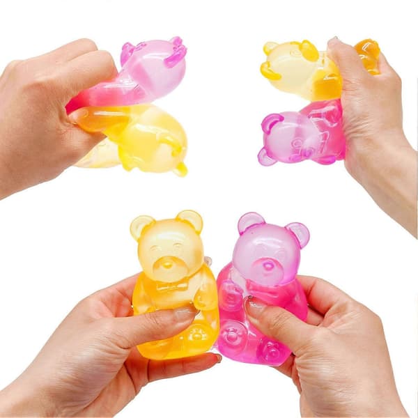 Sensorisk dekompressionsfidget – Transparent kropp med glitter – för kontor eller resor E