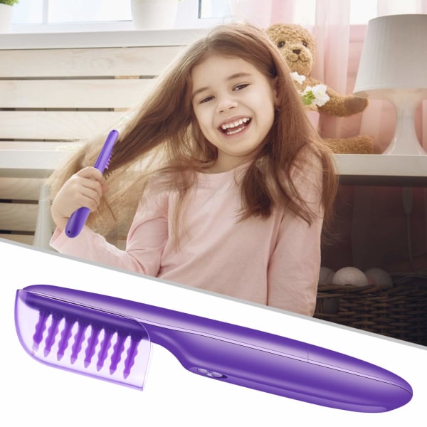 Electric Comb, Original Wet & Dry Electric Comb With Brush Cover, Purple