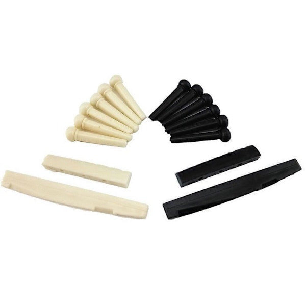 1 Sett ABS Bro Pins & Sadel & Mutter for Akustisk Gitar