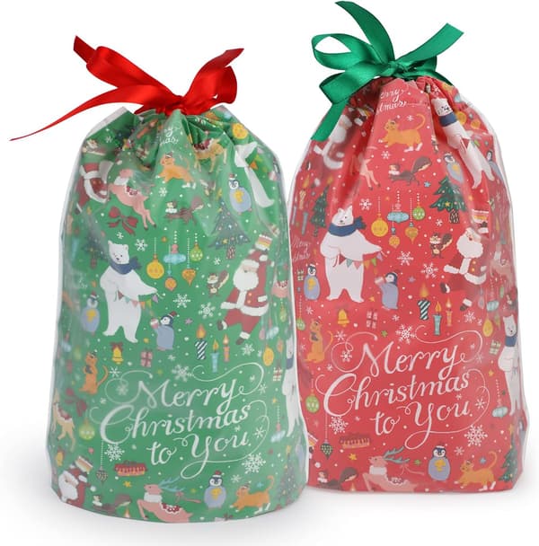30 st Julklappspåsar Dragsko Väskor Presentpåsar Förpackningspåsar Jul Barn Födelsedag, Kakpåsar, Godispåsar