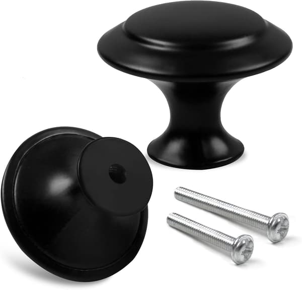 18 Pieces Drawer Knobs, 30mm Black Cabinet Knobs, Drawer Handles and Knobs, Dresser Knobs, Kitchen Knobs, Dresser Drawer K