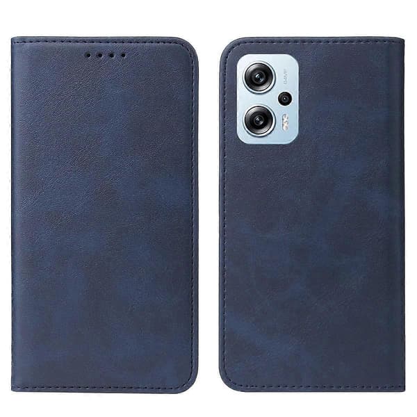 Magnetisk lærfutteral til Xiaomi Poco X4 GT (blå)