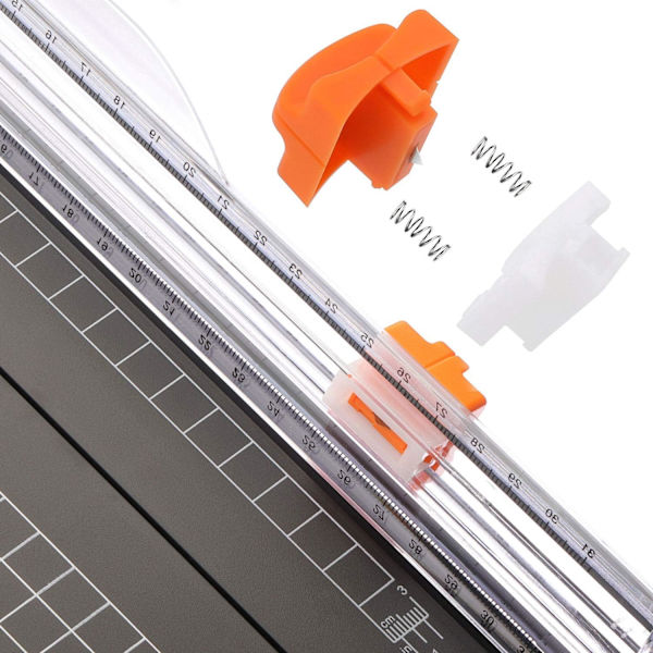 A4 Papirskærer 12-tommer Titanium Papirtrimmer Scrapbooking Værktøj med Automatisk Sikkerhedsskjold og Sidelineal (Sort)
