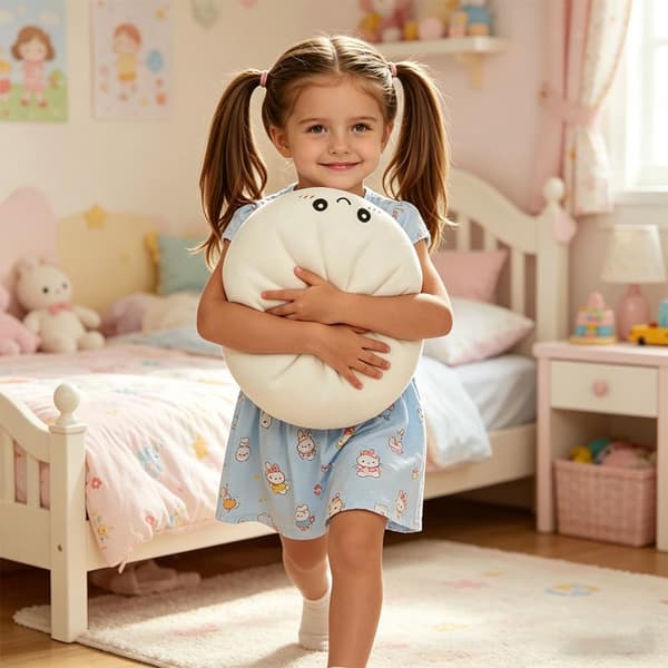 Dumplingpute, 26 cm enorm dumpling kosedyr sensorisk ball stressreduserende dumplinglignende Beige