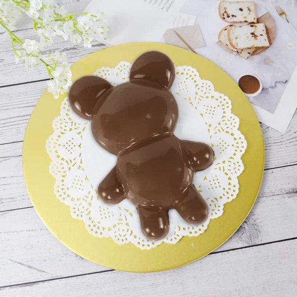 2st Teddy Bear Dimond Heart Form Rund Choklad Mould, Alla hjärtans Dag Choklad Mould (Hjärta Form Bear)