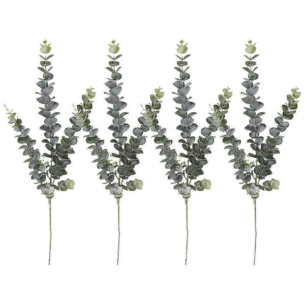 Simulated Eucalyptus Leaf Artificial Eucalyptus Greenery Stems Vase Decor Natural Feel Dark Green 78.00X40.00X4.0cm 4pcs