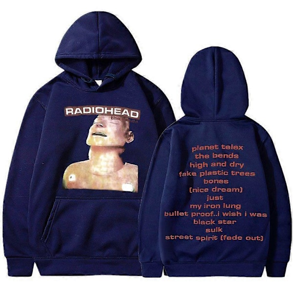 Vintage Rock Band Radiohead Huppari Hip Hop Everything Music Huppari collegepaita Navy blue XL