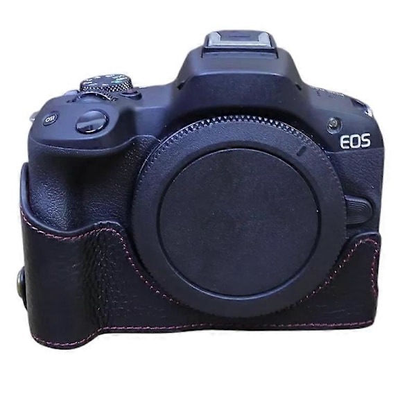 Typ B För Canon EOS R50/R100 Repskyddande Äkta Läder Kamerabottenlock Stor Öppning Style A