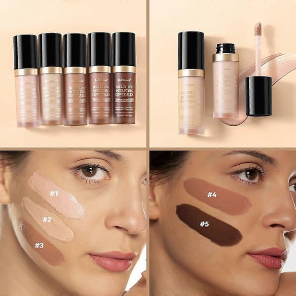 Super Coverage Multi-Use Concealer, Multi-Use Sculpting Concealer för Flawless Makeup - Full täckning, oljefri, långvarig, återfuktande Color 04