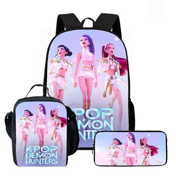 Kpop Devil Hunter Ryggsäck K-pop Devil Hunter Skolväska Pennfodral Set A6