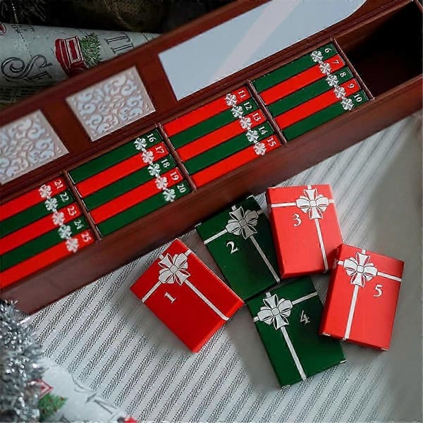 2026 2-pak Mini Bogpynt Julekalender, Julekalender med Boggave, Julekalender