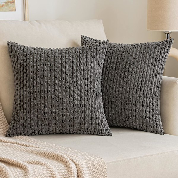 Syksyn heittotyynynpäälliset Pehmeä sametti Koristeellinen Boho-raita tyynyliinat Neliön muotoinen tyynynpäällinen Maalaistalon sisustus, 20x20 tuumaa