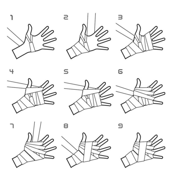 Bomullsbandasje Boksing Håndbandasje Håndpakning Kamp Beskytt Boksing Kickboksing Håndbandasjer Trening -Svart