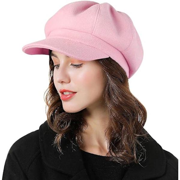 Dame Beret Newsboy Hat Fransk Uld Cap Klassisk Efterår Forår Vinter