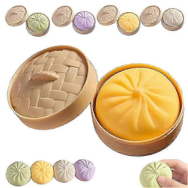 4-delat stort dumpling-squishy-set med ångkokarlådedesign för stresslindring