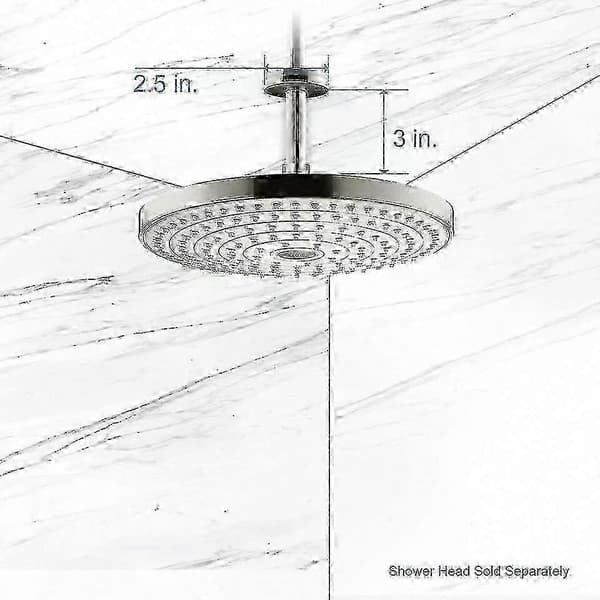 Børstet nikkel brusearm med flange 3\" loftmontering til udskiftning af regnbruserhoved