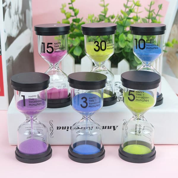Sand Timer 1/3/5/10/15/30 minutter Tidsstyringsassistent Gave til barn Purple 15 Minute