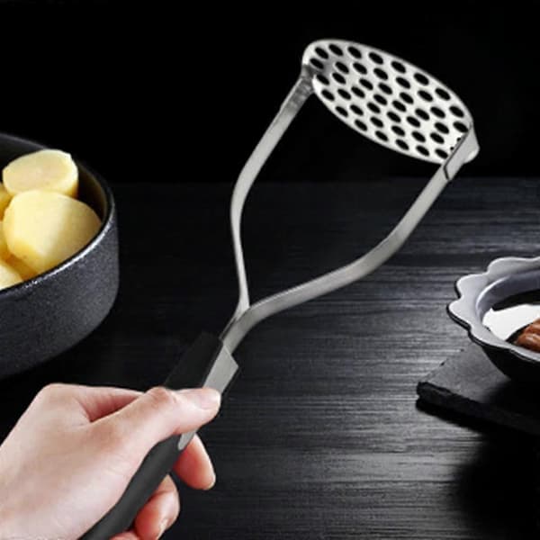 Potatispress i rostfritt stål med mosplatta