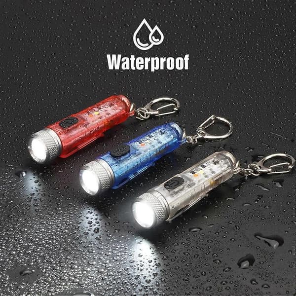 Mini avaimenperä taskulamppu tasku USB-ladattava monikäyttöinen valaisin Blue