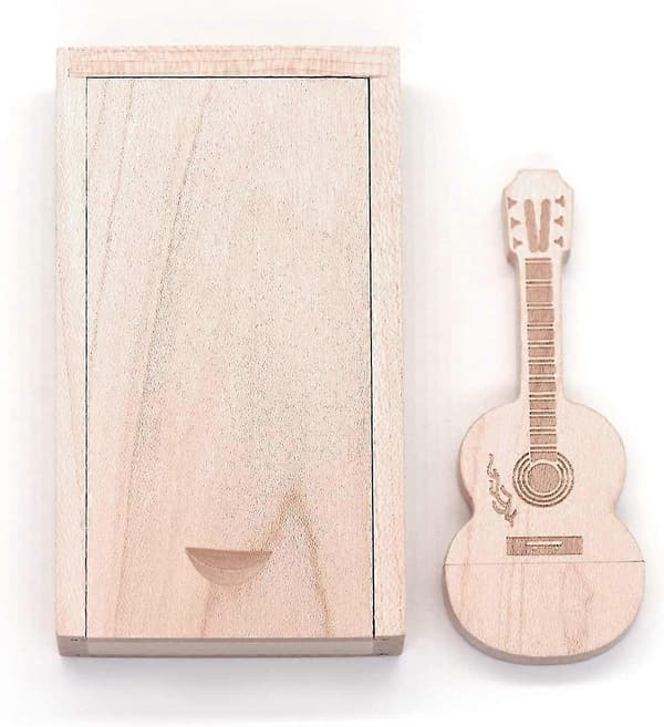 Lönnträgitarr USB-minne Träminnessticka Gitarrpresenter Nyhetspresent (32gb, Valnöt)