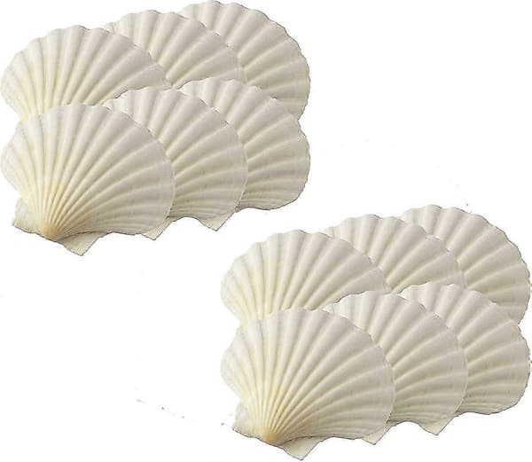 12 stk. naturlige skjell til baking, 8,25 cm, til bakverk