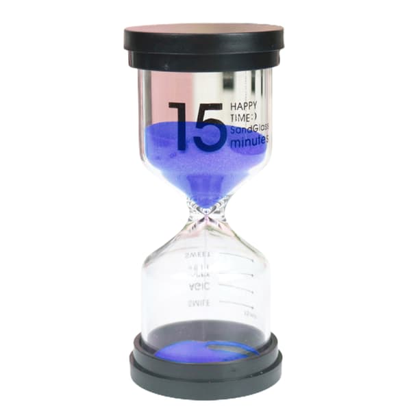 Sand Timer 1/3/5/10/15/30 minutter Tidsstyringsassistent Gave til barn Purple 15 Minute
