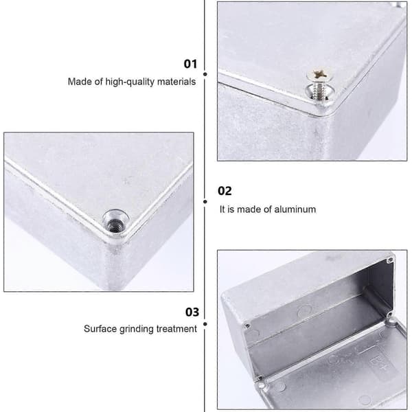 Sølv aluminium Stomp Box-etui til opbevaring DIY guitar effektpedal kabinet 100% sikkert og