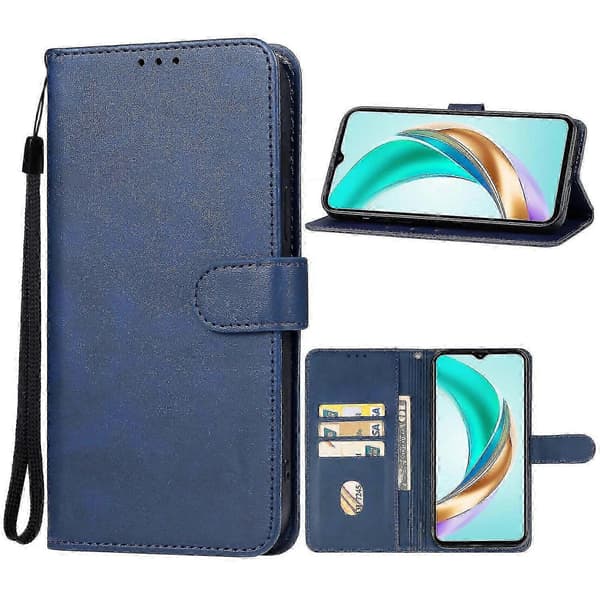 Læder telefoncover til Honor X6b Blue