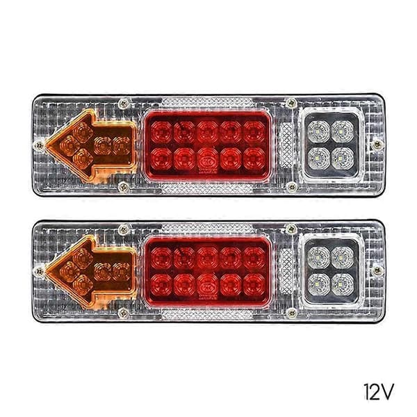 Blinklys Bakbremselys Ekstra Kraftigt Kompakt LED Baglygte til Trailer Lastbil White 2pcs 12V