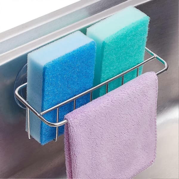 Vaskeholder Svampeholder Karkludholder: 2-i-1 Rustfrit Stål Organizer