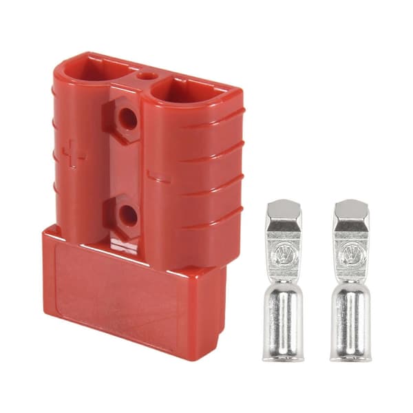 For Anderson Style Plug Connectors 50A 600V 6-12AWG AC/DC Power Tool for 6AWG Plated Solid Terminals Plugs Rød Red