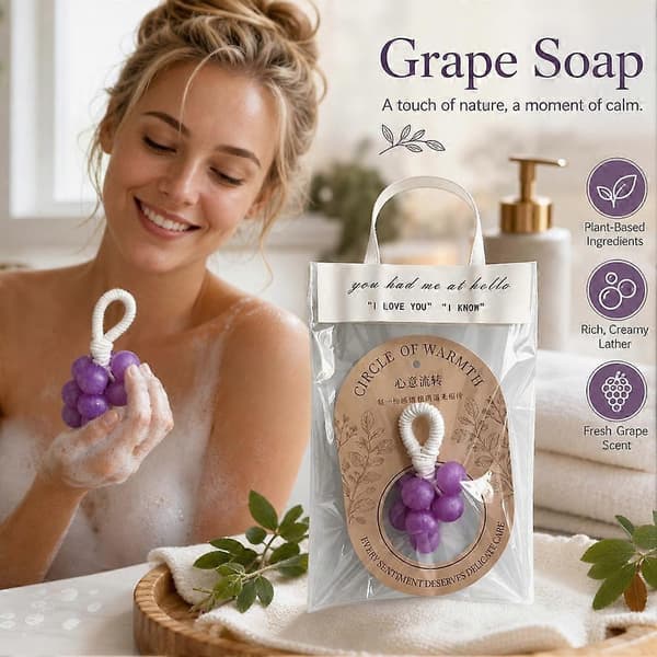 Druvformad Aromaterapi Tvål Hängande Dekorationspresent för Badrum PearlPurple 1set