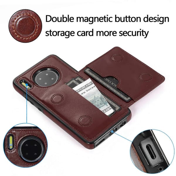 Huawei mobilskal för Huawei Y6 pro telefonfodral stativ Brown