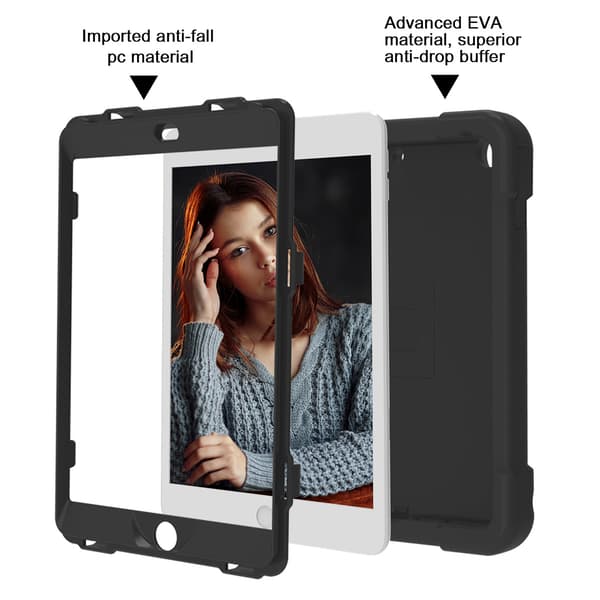 Børnecover roterbart stativ, iPad 10.2 / 10.5 / Air 3, sort Sort Svart Silikon/Gummi